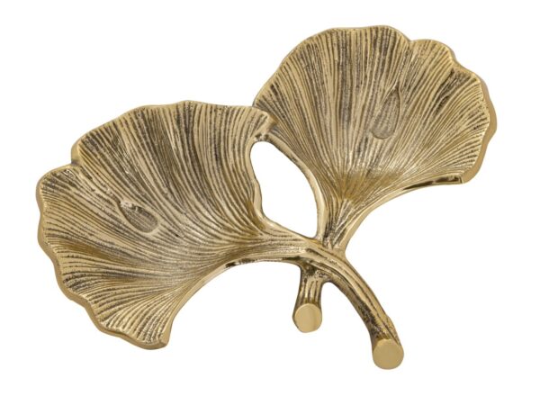 Bol décoratif bol aluminium ginkgo 2 feuilles bol feuille d'or ou d'argent – Image 2