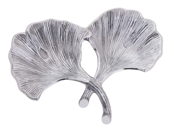 Bol décoratif bol Masterbox 18 pièces aluminium ginkgo 2 feuilles bol feuille d'or ou d'argent – Image 2
