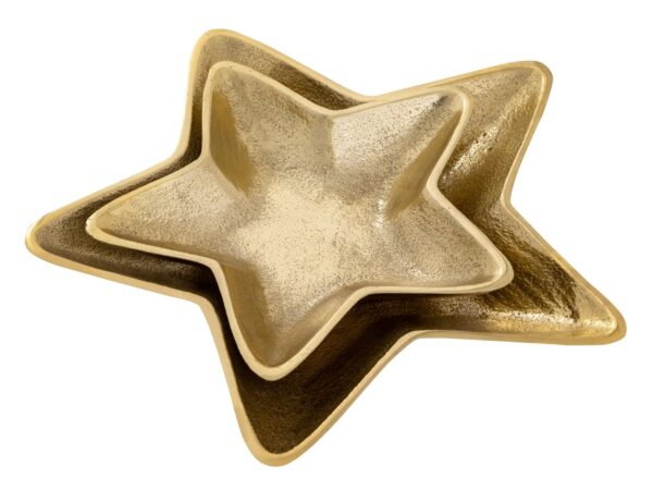 Bols décoratifs étoile lot de 2 Starlight or ou argent décoration de Noël aluminium – Image 2