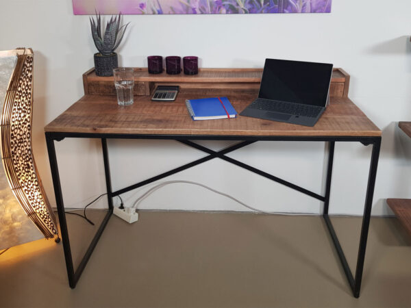 Table d'ordinateur de bureau 120x88x55cm Liverpool structure en métal noir
