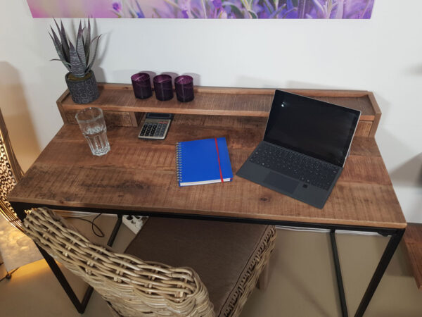 Table d'ordinateur de bureau 120x88x55cm Liverpool structure en métal noir – Image 4