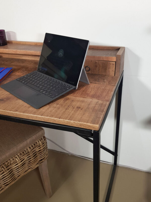 Table d'ordinateur de bureau 120x88x55cm Liverpool structure en métal noir – Image 7