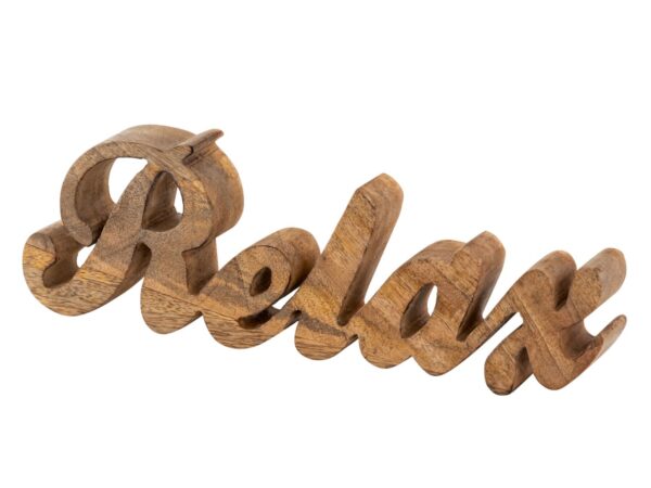 Lettrage Relax figurine en bois Masterbox 24 pièces L28x9cm lettrage décoratif en bois de manguier massif – Image 3