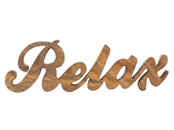 Lettrage Relax figurine en bois Masterbox 24 pièces L28x9cm lettrage décoratif en bois de manguier massif – Image 4