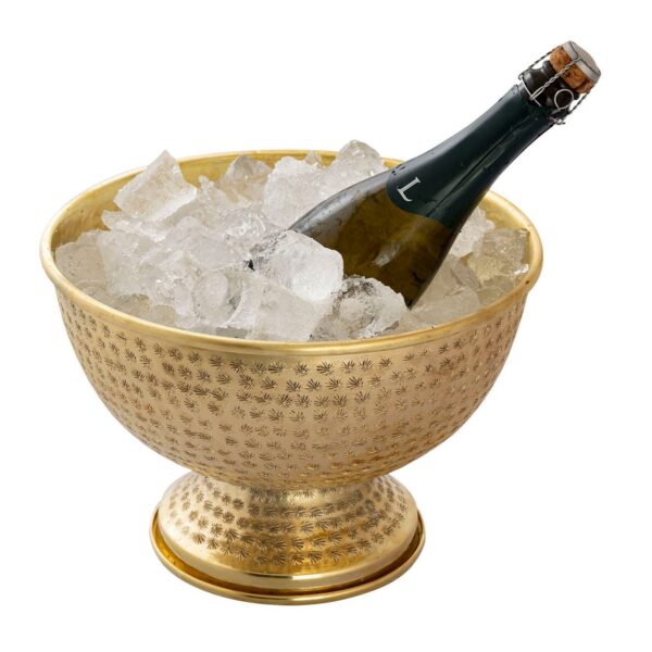 Refroidisseur de bouteilles refroidisseur de vin métal ø 29 cm refroidisseur de champagne rond argent or refroidisseur de glace refroidisseur de champagne – Image 2