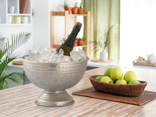 Refroidisseur de bouteilles refroidisseur de vin métal ø 29 cm refroidisseur de champagne rond argent or refroidisseur de glace refroidisseur de champagne – Image 8