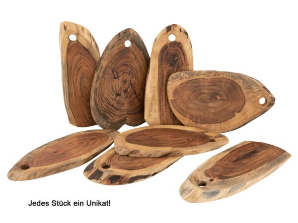 Planche de service tranche d'arbre collée 34x16cm ou plateau de service 52x24cm décoratif en acacia massif – Image 8
