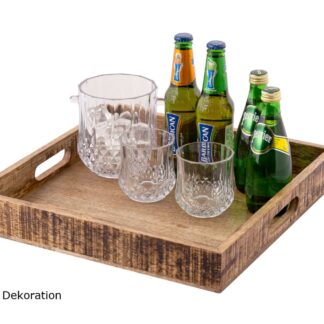 Plateau de service plateau en bois 40x40cm plateau plateau de service en bois plateau décoratif carré en bois de manguier