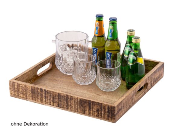 Plateau de service plateau en bois 40x40cm plateau plateau de service en bois plateau décoratif carré en bois de manguier