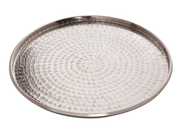 Plateau décoratif ø 40 cm plateau de service rond argenté ou doré plateau à bougies en métal