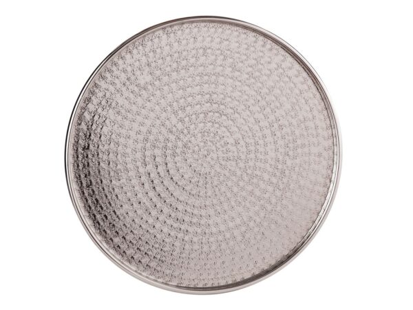 Plateau décoratif ø 40 cm plateau de service rond argenté ou doré plateau à bougies en métal – Image 2