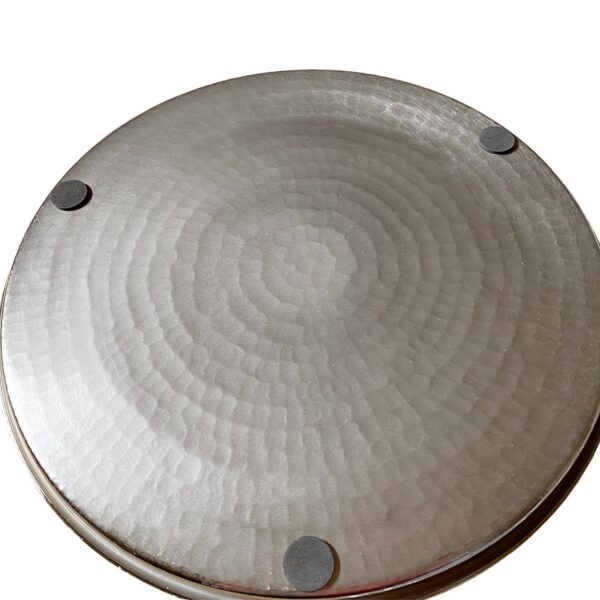 Plateau décoratif ø 40 cm plateau de service rond argenté ou doré plateau à bougies en métal – Image 4