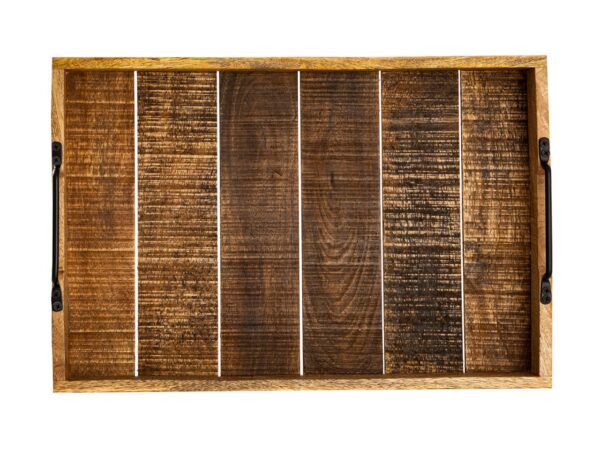Plateau de service plateau en bois lot de 2 plateau 46x31cm plateau de service en bois plateau décoratif bois de manguier – Image 6