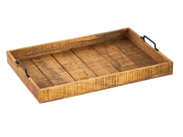 Plateau en bois plateau de service XXL 57x39cm plateau plateau décoratif en bois de manguier massif