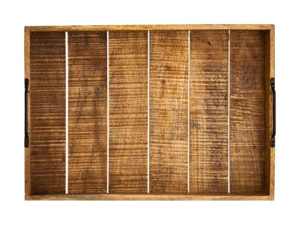 Plateau en bois plateau de service XXL 57x39cm plateau plateau décoratif en bois de manguier massif – Image 3