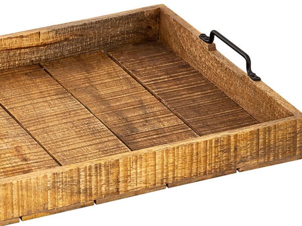 Plateau en bois plateau de service XXL 57x39cm plateau plateau décoratif en bois de manguier massif – Image 4