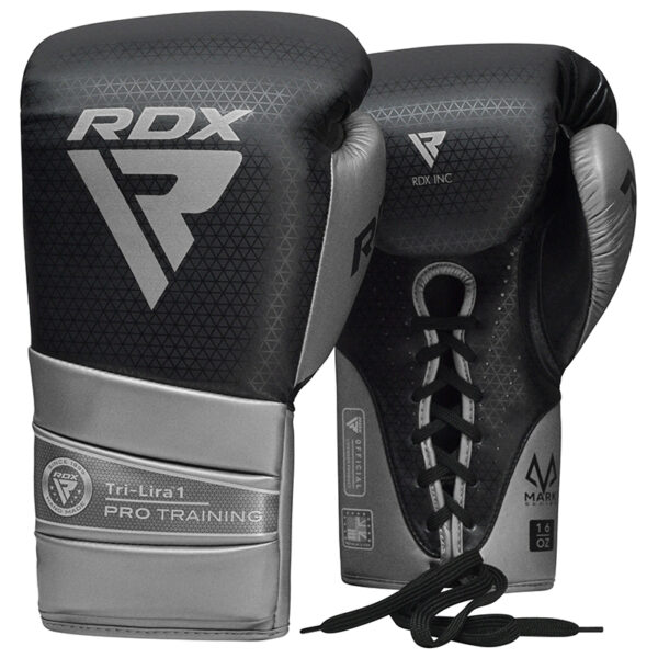 RDX L1 Mark Pro Gants de boxe d'entraînement 16oz Argent Super skin – Image 2