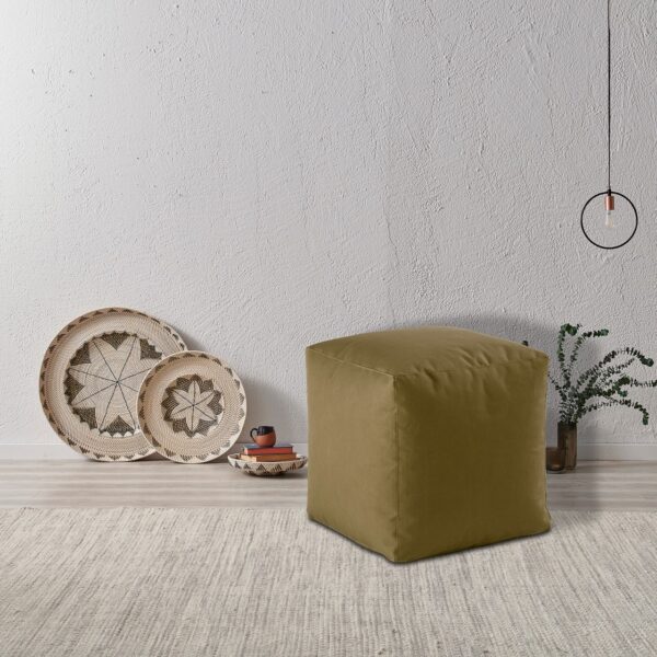 Tabouret d'extérieur Cube de siège 45x45x45cm, repose-pieds, coussin de sol, jardin, Patio, Bamba – Image 5