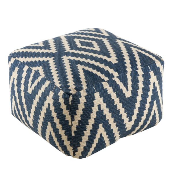 Repose-pieds siège cube 50x35x50cm pouf kilim coussin de sol Pérou noir taupe jaune turquoise – Image 3