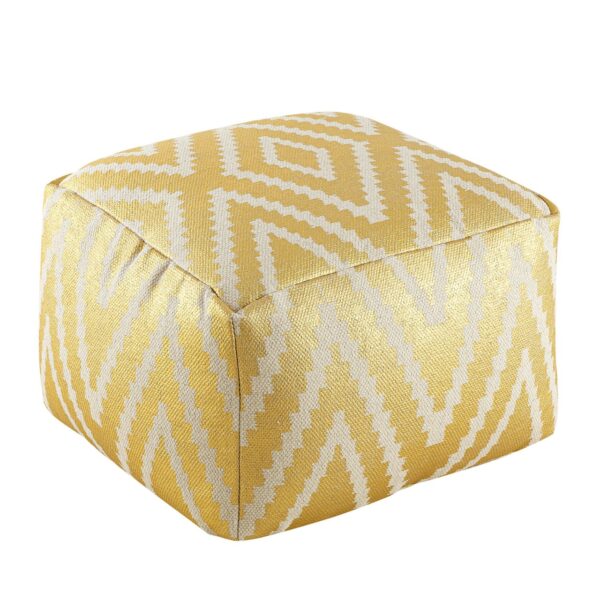 Repose-pieds siège cube 50x35x50cm pouf kilim coussin de sol Pérou noir taupe jaune turquoise – Image 3