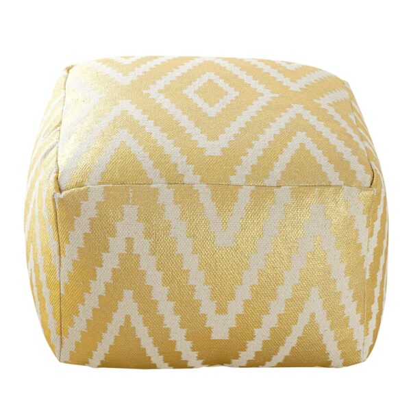 Repose-pieds siège cube 50x35x50cm pouf kilim coussin de sol Pérou noir taupe jaune turquoise – Image 7