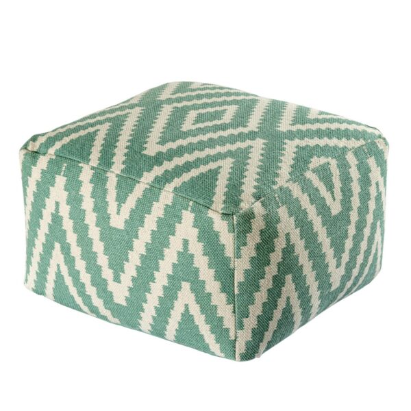 Repose-pieds siège cube 50x35x50cm pouf kilim coussin de sol Pérou noir taupe jaune turquoise – Image 3