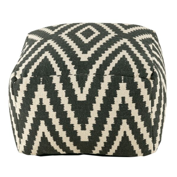 Repose-pieds siège cube 50x35x50cm pouf kilim coussin de sol Pérou noir taupe jaune turquoise – Image 6