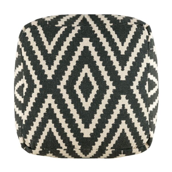 Repose-pieds siège cube 50x35x50cm pouf kilim coussin de sol Pérou noir taupe jaune turquoise – Image 7