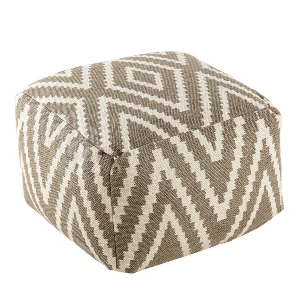 Repose-pieds siège cube 50x35x50cm pouf kilim coussin de sol Pérou noir taupe jaune turquoise – Image 3