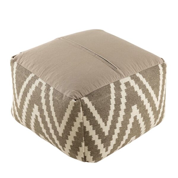 Repose-pieds siège cube 50x35x50cm pouf kilim coussin de sol Pérou noir taupe jaune turquoise – Image 9
