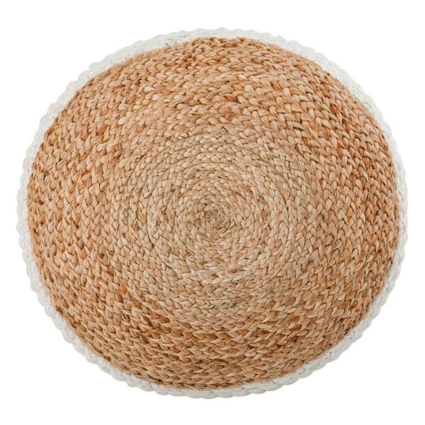 Pouf tabouret en jute rond 50x50 cm tabouret décoratif jute naturel pouf coussin de sol repose-pieds – Image 3