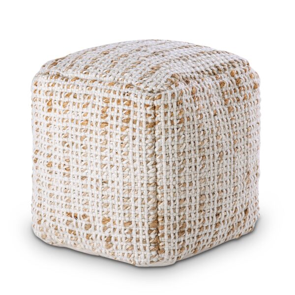 Pouf tabouret carré jute 40x40x40cm tabouret décoratif tabouret en jute naturel coussin de sol repose-pieds
