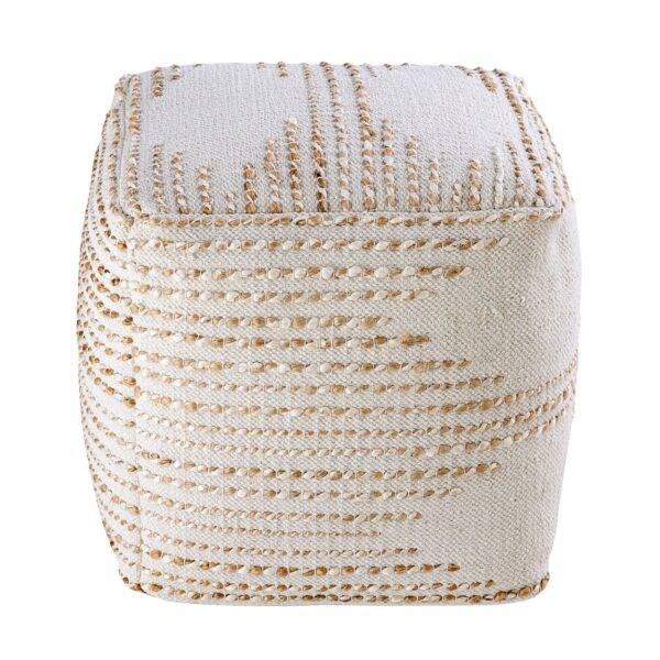 Tabouret en jute 45x45x45cm pouf carré tabouret décoratif tabouret en jute naturel coussin de sol repose-pieds – Image 4