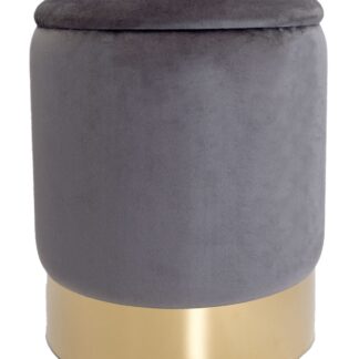 Tabouret en velours tabouret décoratif pouf en velours pouf décoratif tabouret en velours avec espace de rangement et couvercle Ø 31 H 38 cm