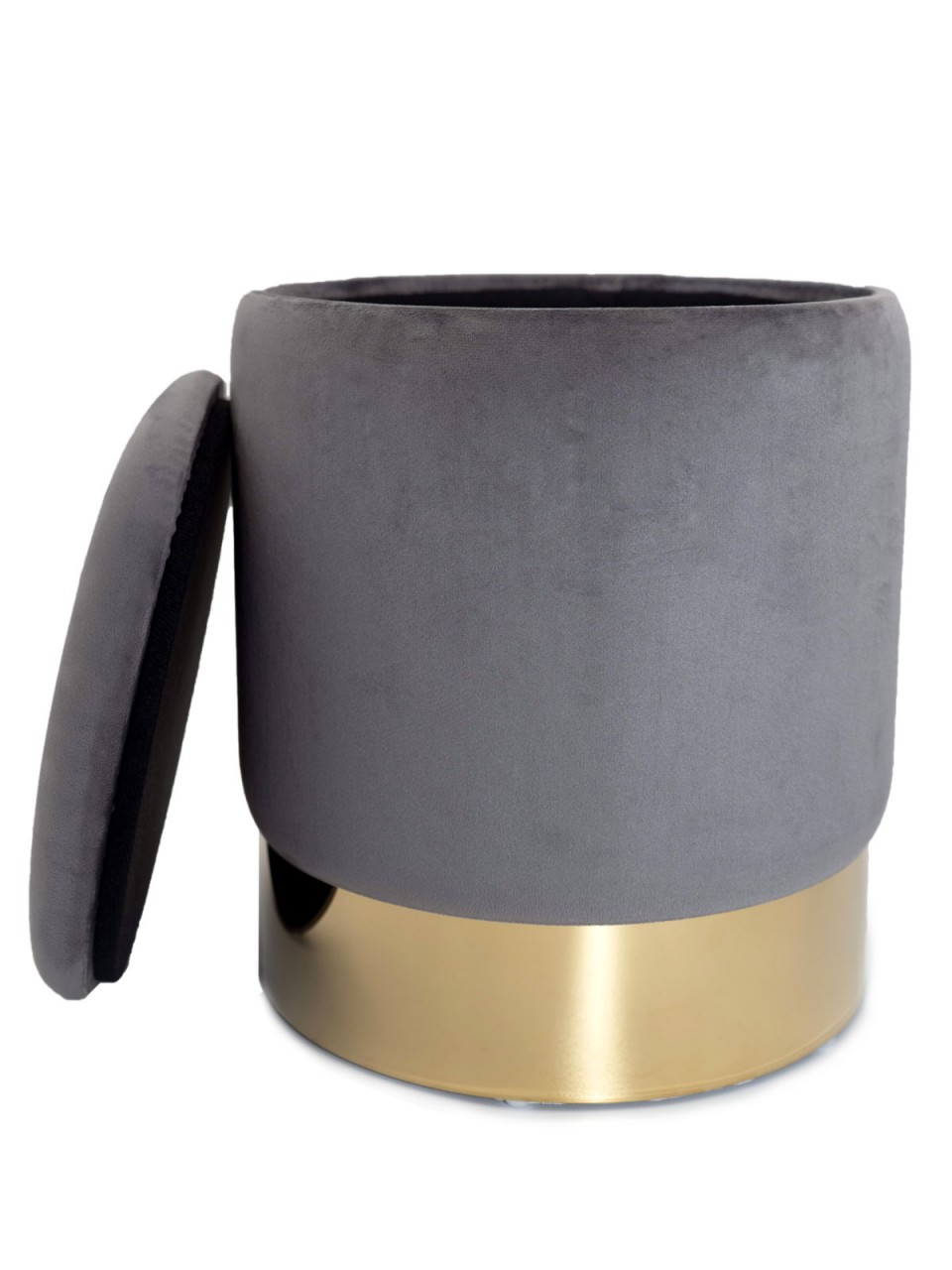Tabouret en velours tabouret décoratif pouf en velours pouf décoratif tabouret en velours avec espace de rangement et couvercle Ø 31 H 38 cm – Image 2