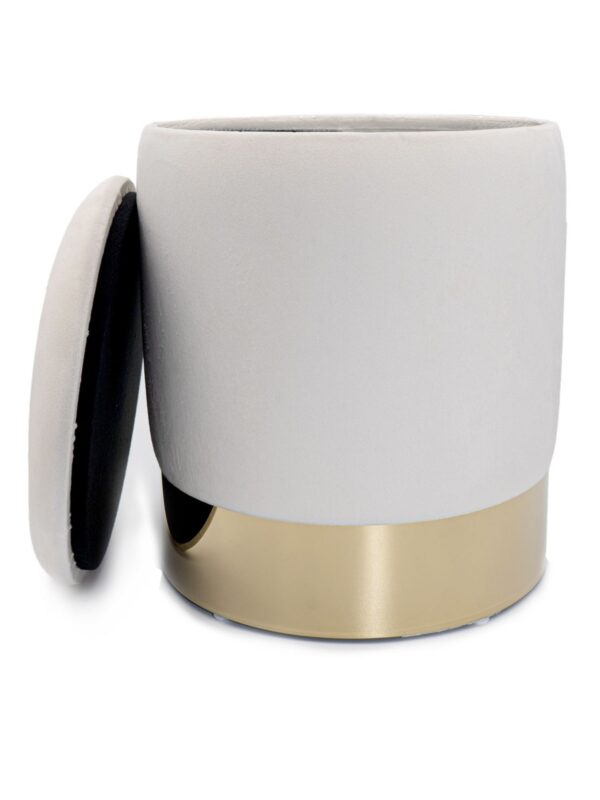 Tabouret en velours tabouret décoratif pouf en velours pouf décoratif tabouret en velours avec espace de rangement et couvercle Ø 31 H 38 cm – Image 2