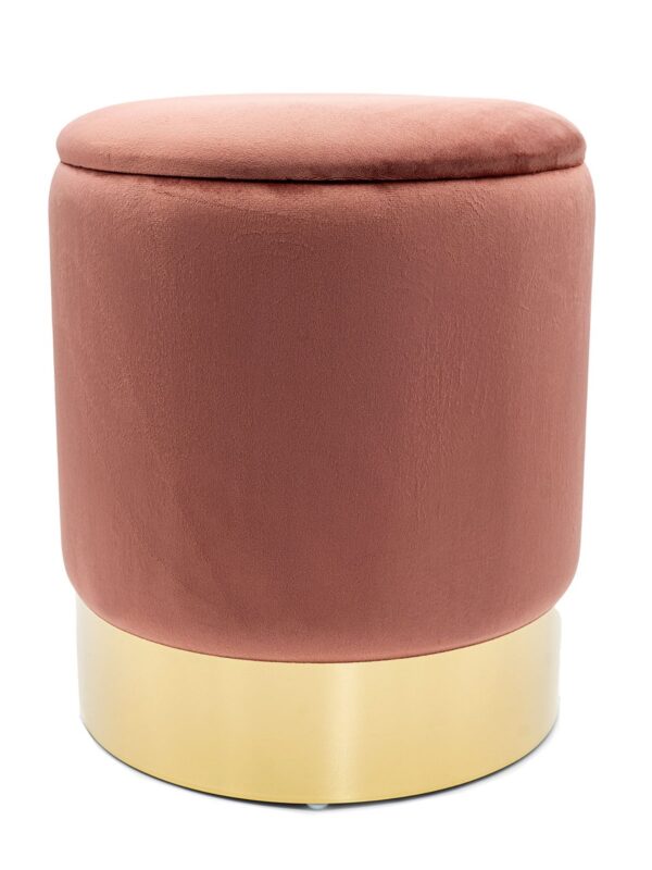 Tabouret en velours tabouret décoratif pouf en velours pouf décoratif tabouret en velours avec espace de rangement et couvercle Ø 31 H 38 cm