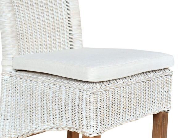 Ensemble de chaises de salle à manger en rotin, Perth, 4 pièces, blanches, en osier, durables – Image 8