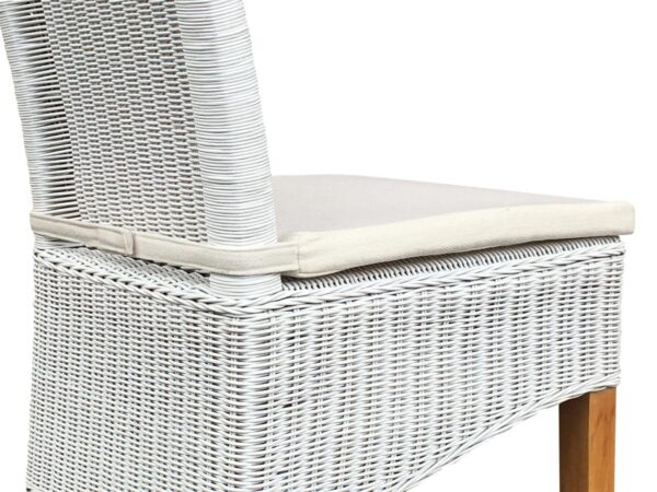 Chaise de salle à manger chaise en rotin chaise de table à manger blanc Perth rotin chaise en osier naturel durable – Image 10