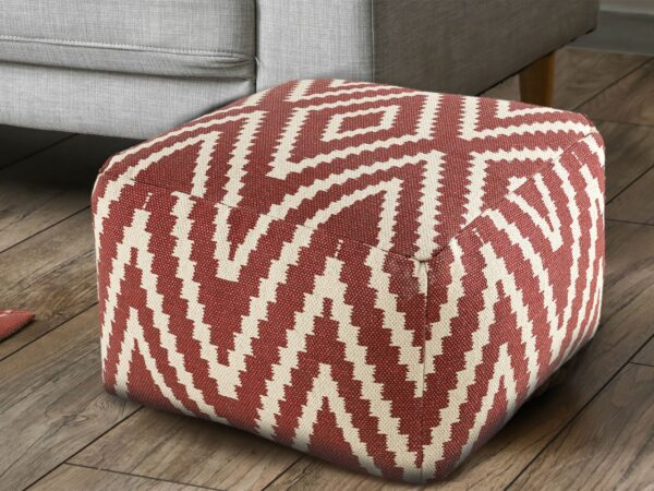 Repose-pieds siège cube 50x35x50cm pouf kilim coussin de sol Pérou noir taupe jaune turquoise – Image 2