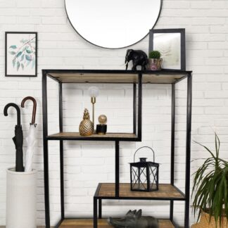 Étagère à livres étagère à livres séparateur de pièce étagère à livres 75 x 115 x 36 cm structure en métal Liverpool noir