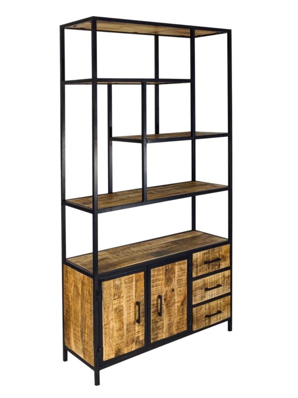 Etagère bibliothèque sur pied 98x190x36cm structure métal Liverpool – Image 3
