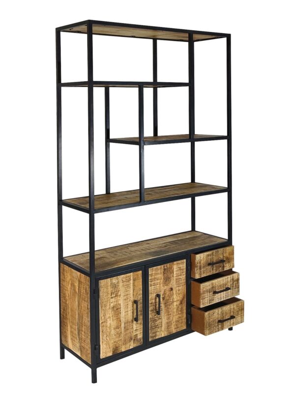 Etagère bibliothèque sur pied 98x190x36cm structure métal Liverpool – Image 4