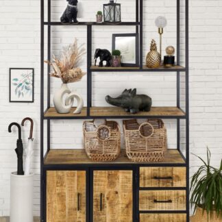 Etagère bibliothèque sur pied 98x190x36cm structure métal Liverpool