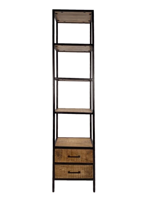 Bibliothèque support étagère bibliothèque 40x180x40 cm avec tiroirs Liverpool structure métal noir – Image 3