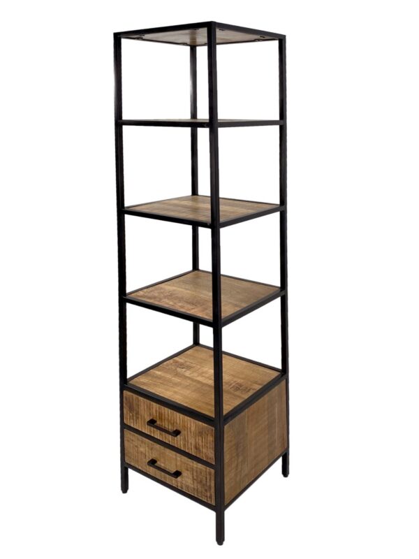 Bibliothèque support étagère bibliothèque 40x180x40 cm avec tiroirs Liverpool structure métal noir – Image 2