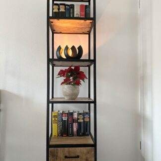 Bibliothèque support étagère bibliothèque 40x180x40 cm avec tiroirs Liverpool structure métal noir