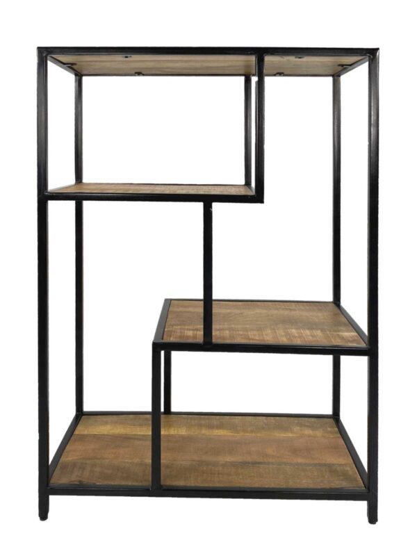 Étagère à livres étagère à livres séparateur de pièce étagère à livres 75 x 115 x 36 cm structure en métal Liverpool noir – Image 2