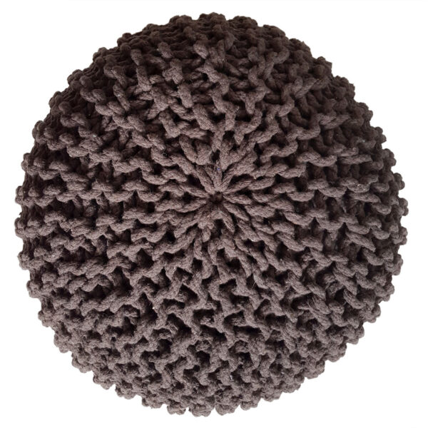 Pouf tabouret tricoté Ø 45 H 30 cm pouf d'assise cm coussin de sol tricoté – Image 3