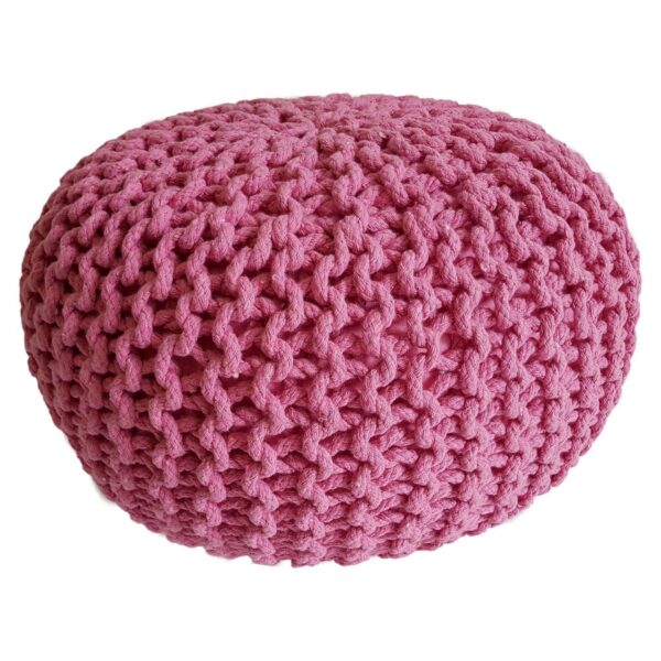 Pouf tabouret tricoté Ø 45 H 30 cm pouf d'assise cm coussin de sol tricoté